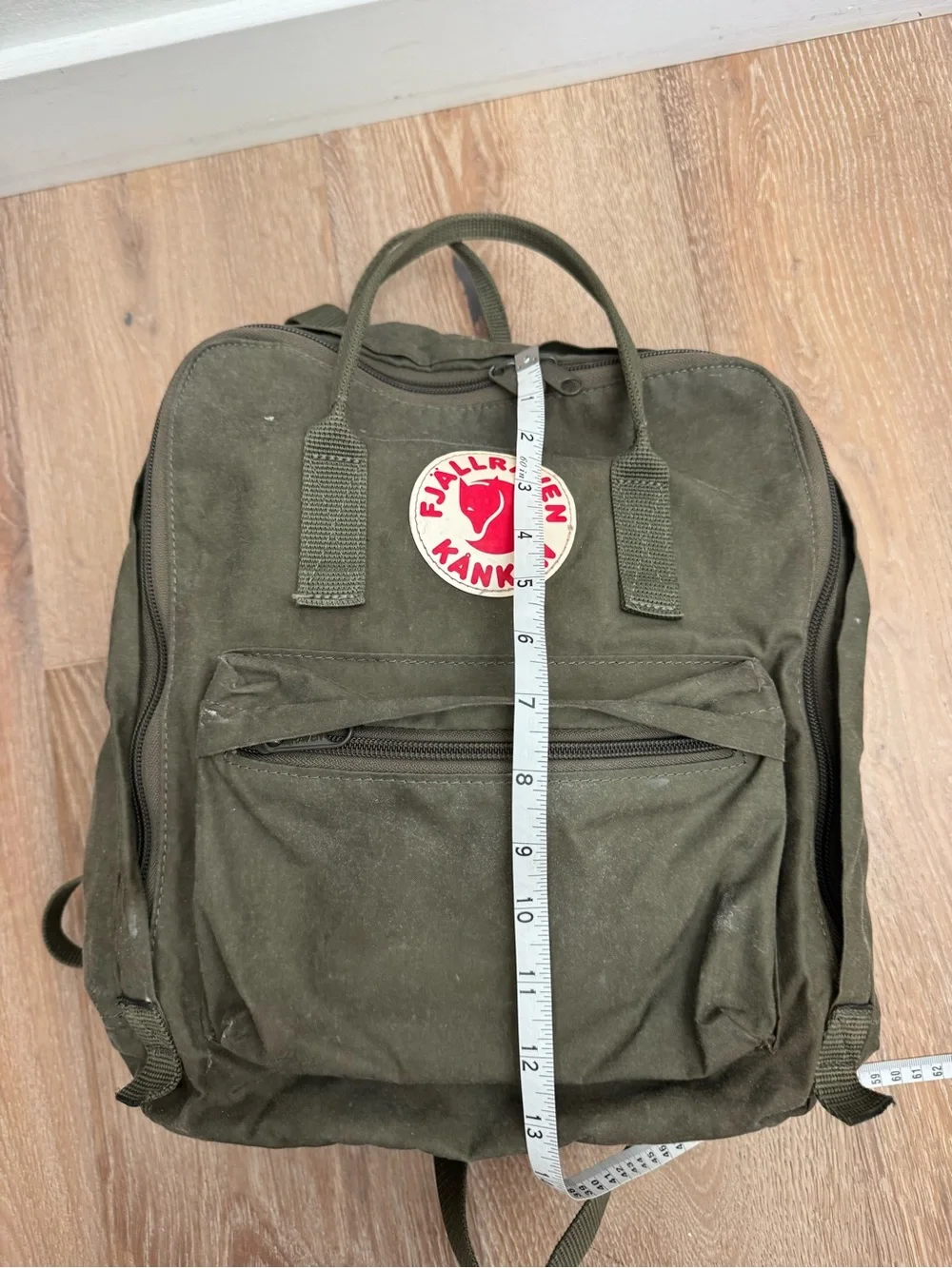 Olive Green Fjallraven Canvas Backpack